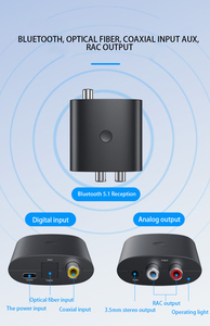 新型5.1 BT音乐接收器电视光纤同轴数模转换器二合一音频接收器视频适配器音频转换器 - Product Image 4