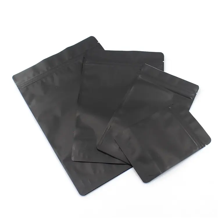 100% recycle biodegradable custom Logo resealable matte doypack mylar ziplock bags black pvc foil