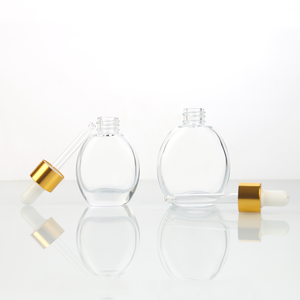 再利用可能な透明な楕円形10ml 20ml 30ml50ml化粧品アターフェイスアイヘアエッセンシャルオイル香水ガラスドロッパーボトル - Product Image 3