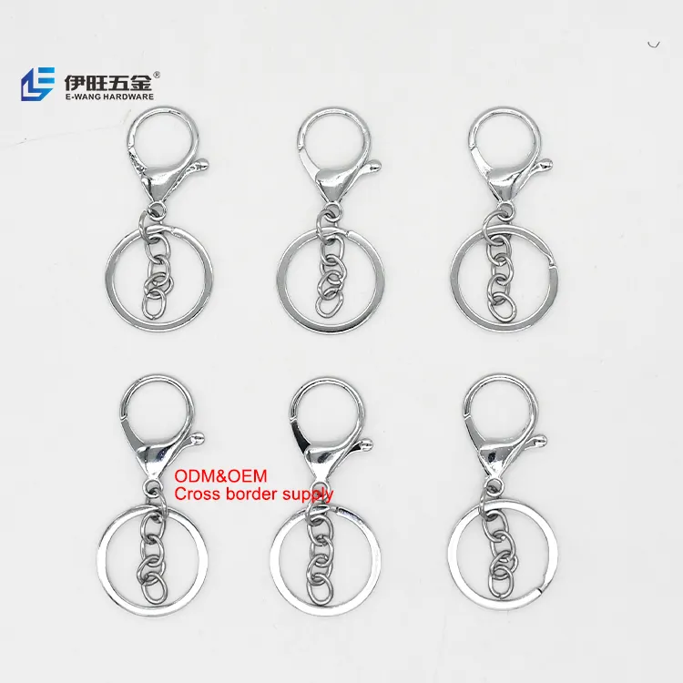 YIWANG थोक धातु Keychains लॉबस्टर अकवार कुंजी श्रृंखला के छल्ले लटकन DIY के आभूषण बनाने सामान उपहार तीन-टुकड़ा चाबी का गुच्छा