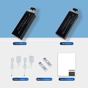 4K HDMI光纤转换器单模单光纤发射器接收器20公里5V DC USB C电源输入