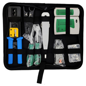 Rj45 sıkma aracı kiti için CAT5/CAT6, profesyonel bilgisayar Maintenacnce Lan kablo test cihazı ağ onarım aracı seti - Product Image 3