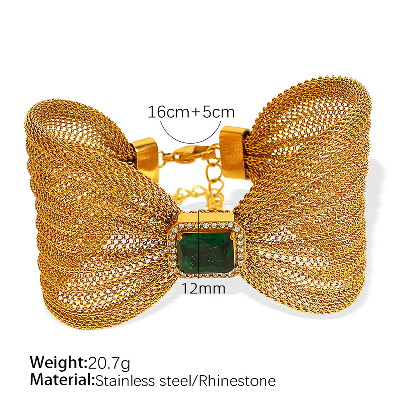 SL65 dark green zirconium gold bracelet
