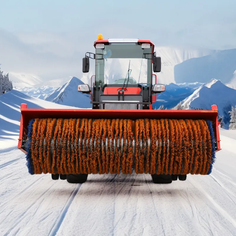 Balayeuse de route multifonctionnelle à conduire camion chasse-neige à moteur diesel Balayeuse de tracteur à neige agricole efficace