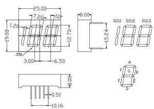 Sieben-Segment-LED-Anzeige Voll farbige 3-stellige 188-LED-Anzeige Hochwertige Common-Anode-Kathode 7-Segment-LED-Anzeige - Product Image 4