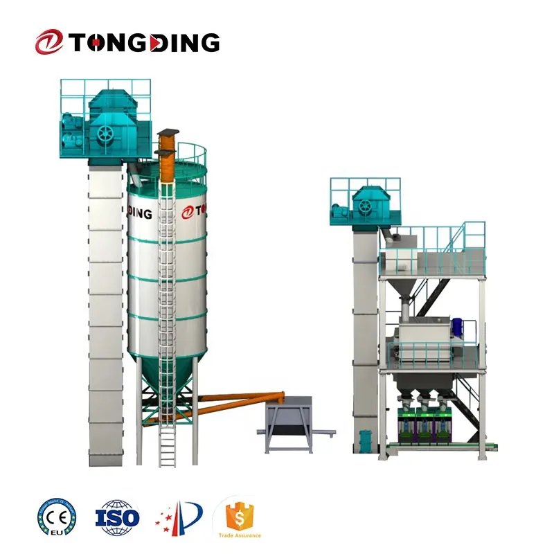 Top quality self-leveling mortar wall putty equipment tile adhesive dry mix mortar machinery with automatic bag filling machine