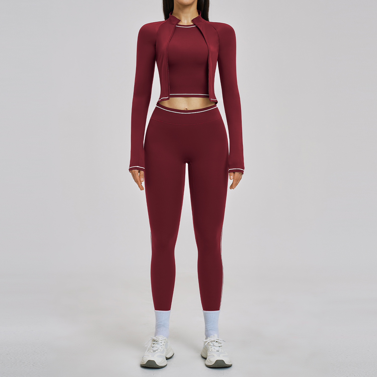 coat+bra+pants red