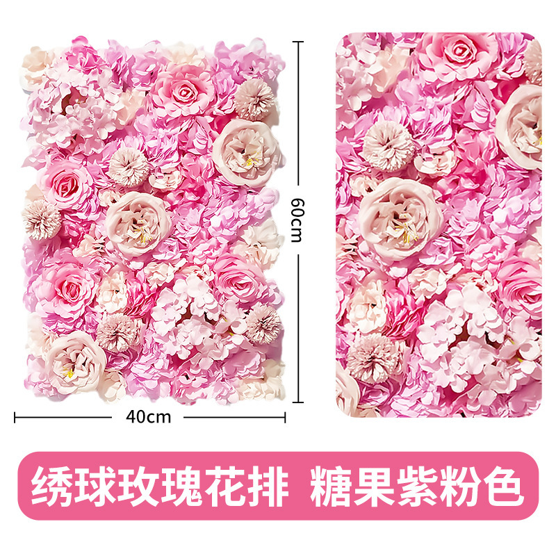 Arrangement d'hortensias et de roses, violet bonbon-rose