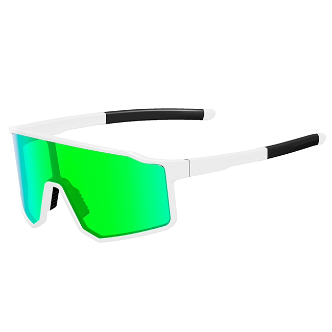 Monture blanche + verres entièrement verts