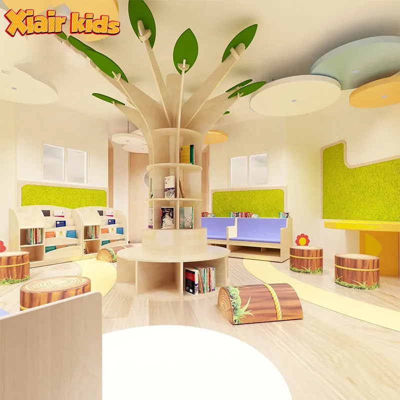 Xiair Customized Children Library Room Furniture Set Bookshelf For Childcare Daycare Kids' Shelves Reading Corner Room