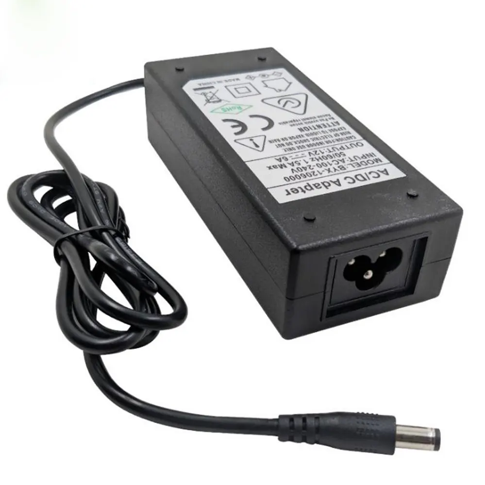 Adaptador de corriente para iluminación LED, salida de alta calidad, 12v, 6A, 72W, CA, CC, ordenador portátil, escritorio