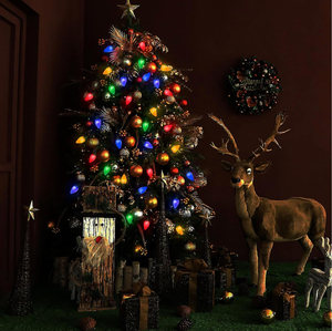 Venta superior Luces de Navidad al aire libre 100 LED C 7 Luces de cadena con función de temporizador Enchufe 8 modos para decoración de Navidad