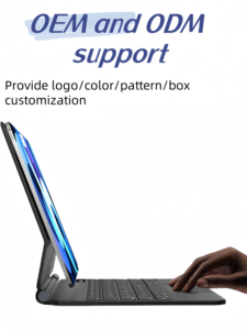 Funda de tableta con teclado Bluetooth inalámbrico inteligente de cuero Pu para iPad pro 12,9 pulgadas/air6(2024) con teclado táctil - Product Image 2
