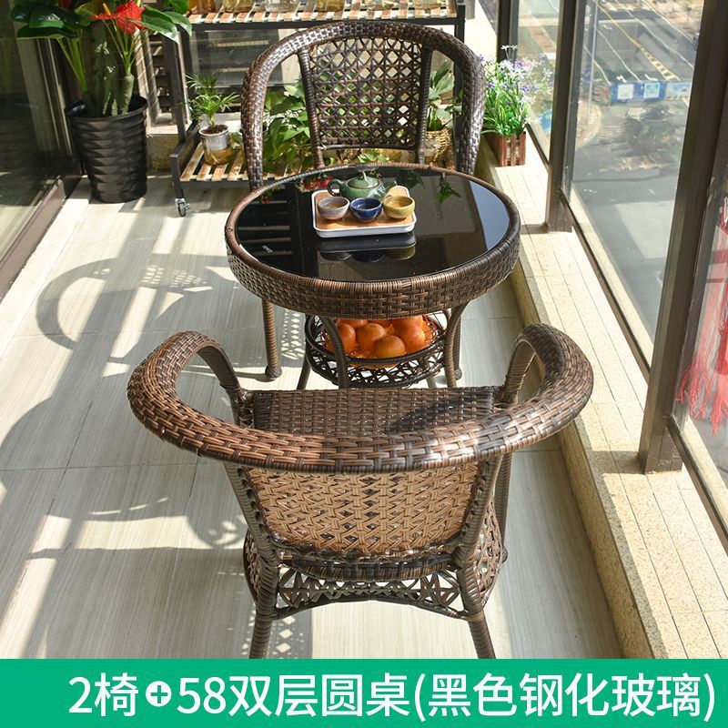 2 chaises 58cm double table ronde