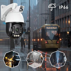 Ad alta velocità 5MP doppia lente POE Dome CCTV fotocamera 20X ottico Zoom PTZ Full Color umano di rilevamento rete CMOS sensore NVR dati