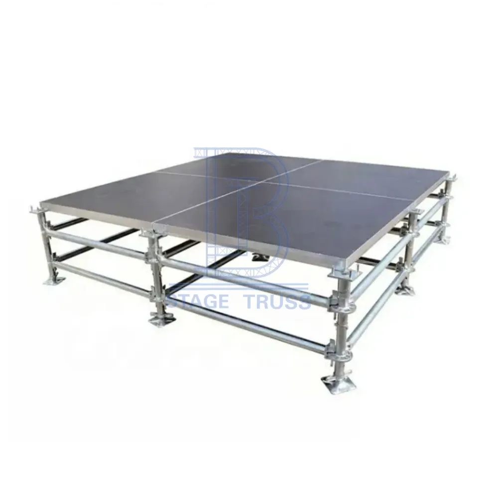 Portable steel stage platform for small concert equipment stage