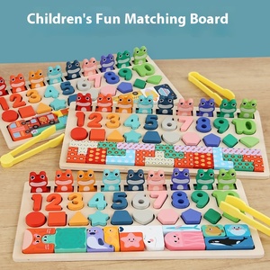 4-Trong-1 Ếch Hình Dạng Số Động Vật Phù Hợp Với Đồ Chơi Bằng Gỗ Trẻ Em Của Giáo Dục Sớm Không Thường Xuyên Câu Đố Đặt Toán Trò Chơi Đồ Chơi - Product Image 2