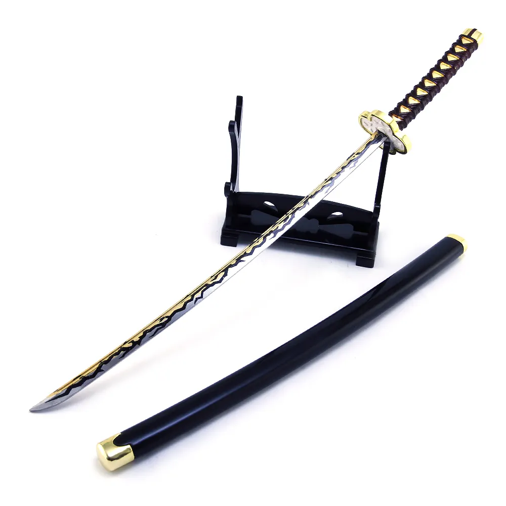 Chaveiro de metal zoro samurai, atacado japonês demon salyer espada katana mini arma