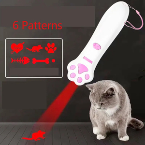 Laser Cat Teasing <span class=keywords><strong>Stick</strong></span> 5 Modi <span class=keywords><strong>Red</strong></span> Dot LED Licht Zeiger Indoor Interaktive Projektion Spielzeug Hund Kätzchen Haustier Zubehör