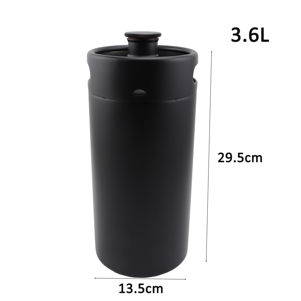 Noir 3,6L avec robinet et régulateur de co2