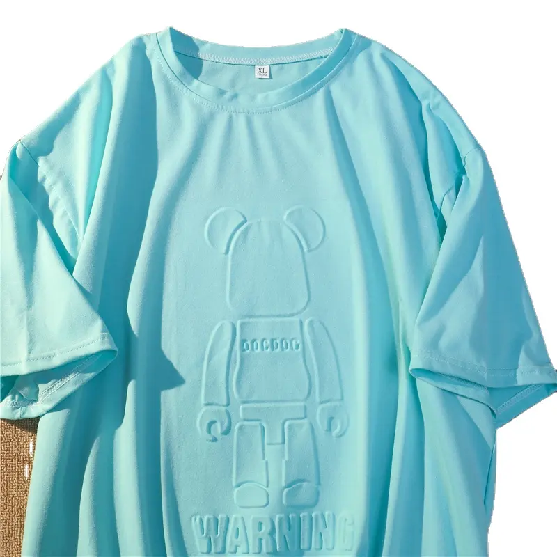 T-shirt goffrata Basic Top manica corta Tee Top camicetta Casual servizi OEM donna donna 50 camicie estive in cotone lavorate a maglia Regular