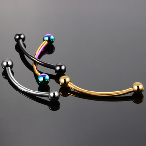 טיטניום מושחנת שפת נחש העין חושפת פעמונים מעוקלים גבות לשון פירסינג תכשיטים גוף תכשיטים - Product Image 6