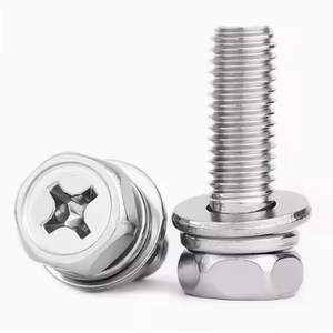 M5 M6 M8 M10ステンレス鋼304トリプルコンビネーションスクリュー外側六角形フラットヘッドメトリック測定システム付き - Product Image 6