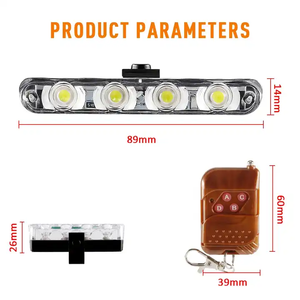 4-in-1 LED ızgara çakarlı lamba 12V acil kırmızı mavi flaşlı uyarı lambası kablosuz uzaktan kumanda araçlar kamyon römorklar - Product Image 2