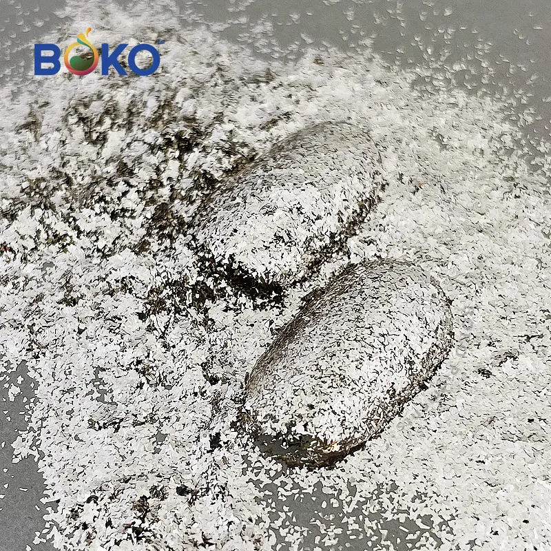 BOKO Shiny Silver Flakes Silber glas flocken pulver