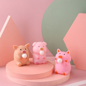 ของเล่นบีบและป๊อปของเล่นสำหรับเด็กรูปหมูสีชมพูแบบกำหนดเองได้ - Product Image 2