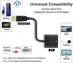 Cable adaptador DP a DVI, conector macho a DVI hembra para ordenador y monitor - Product Image 4