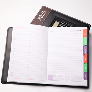 Notebook mit Taschen rechner Notebook Werbe geschäft A6 A5 Größe Hardcover PU Leder Journal Notebook - Product Image 5