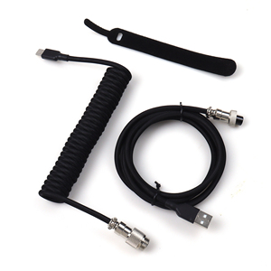 Cable de teclado USB trenzado FCC CE aprobado Cable de teclado mecánico tipo C Cable de teclado en espiral de doble manga - Product Image 1