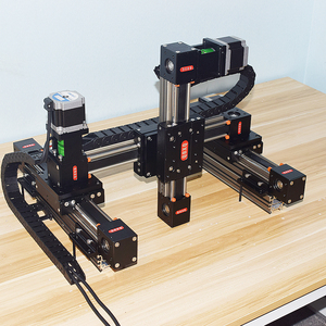 QRXQ-Robot de pórtico XYZ, enrutador CNC de escenario, mesa motorizada de 3 ejes, Riel de guía de correa de movimiento lineal con motor paso a paso