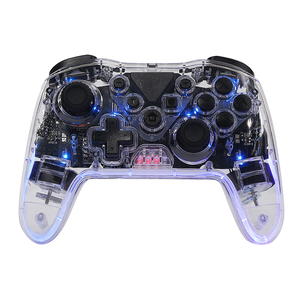 Wholesale Transparent Wireless Gamepad RGB Light Turbo <strong>Function</strong> Wireless Joystick Game <strong>Controller</strong> for Pc for PS3 PS4 Gamepad - Product Image 1