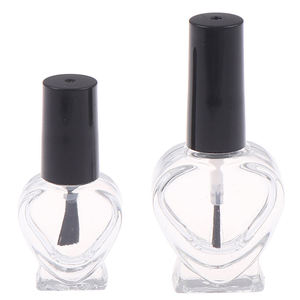 OEM 5ml 10ml 15ml ריק לב שקוף זכוכית לק שמן בקבוק Refillable כובע עם מברשת מיכל קוסמטי