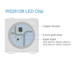 WS2812B Светодиодная лента 5 в SMD5050 144 светодиодов/м гибкая 30 пикселей 2812B WS2812 модифицируемая RGB лента освещения 2812 WS2812B Светодиодная лента - Product Image 6