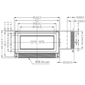 Pantalla lcd de 8 bits para teléfono móvil, pantalla lcd monocromática de 18 Pines, 122x32, stn 12232 - Product Image 4