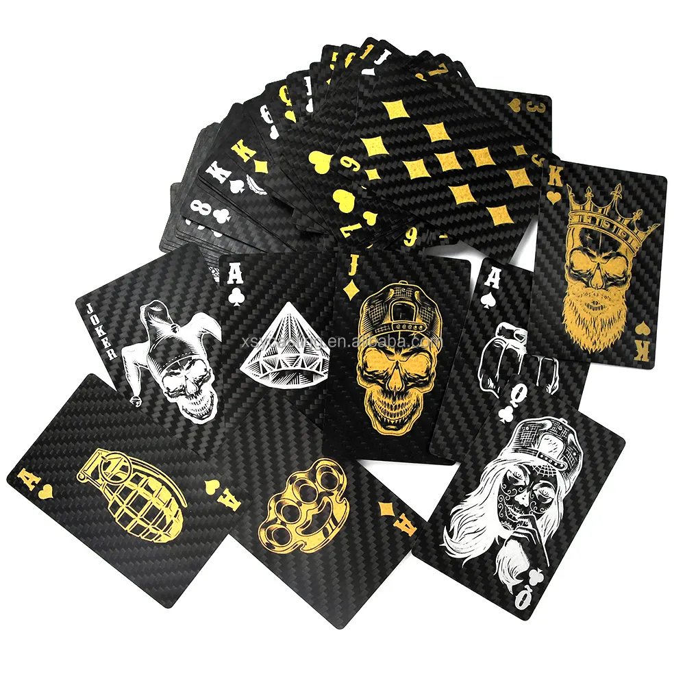 Anti-EMI cartes de jeu de poker en fibre de carbone véritable personnalisées de luxe