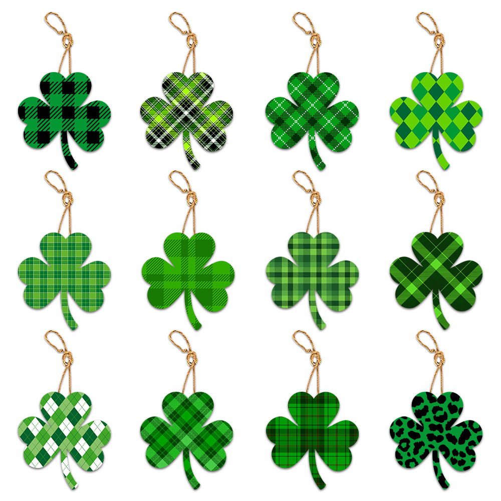 Pendentif trèfle à quatre feuilles 12 pièces/ensemble