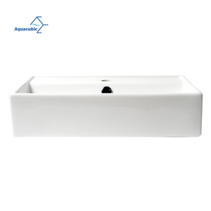 Aquacubic Rectangular Bathroom Vessel Porcelain Ceramic Abovecounter Bathroom <strong>Sink</strong> <strong>with</strong> <strong>Overflow</strong> - Product Image 5