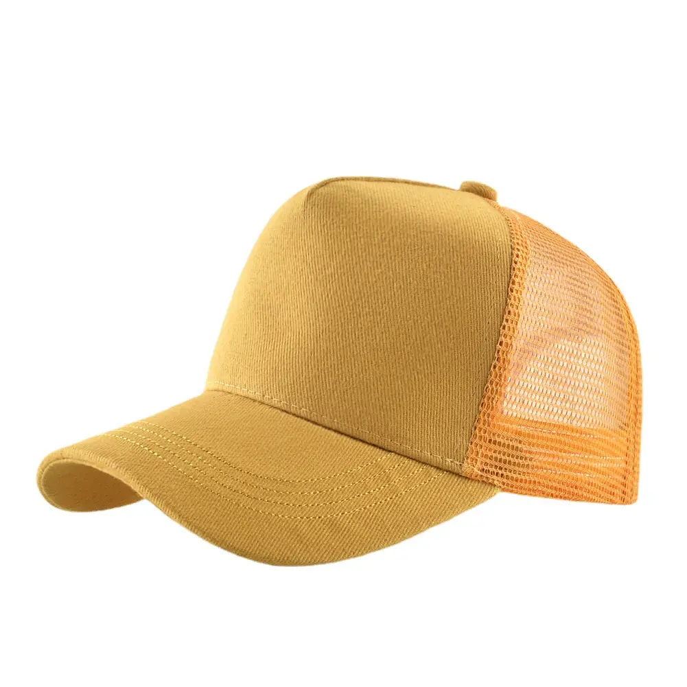 Örgü 5panel boş düz özel pamuk dimi beyzbol şapkası şoför şapkası erkekler ve kadınlar için