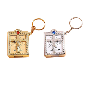 Popular Design Golden Catholic Religious Accessory English Spanish <strong>Mini</strong> Holy <strong>Bible</strong> Keychain Souvenirs Keyring - Product Image 2