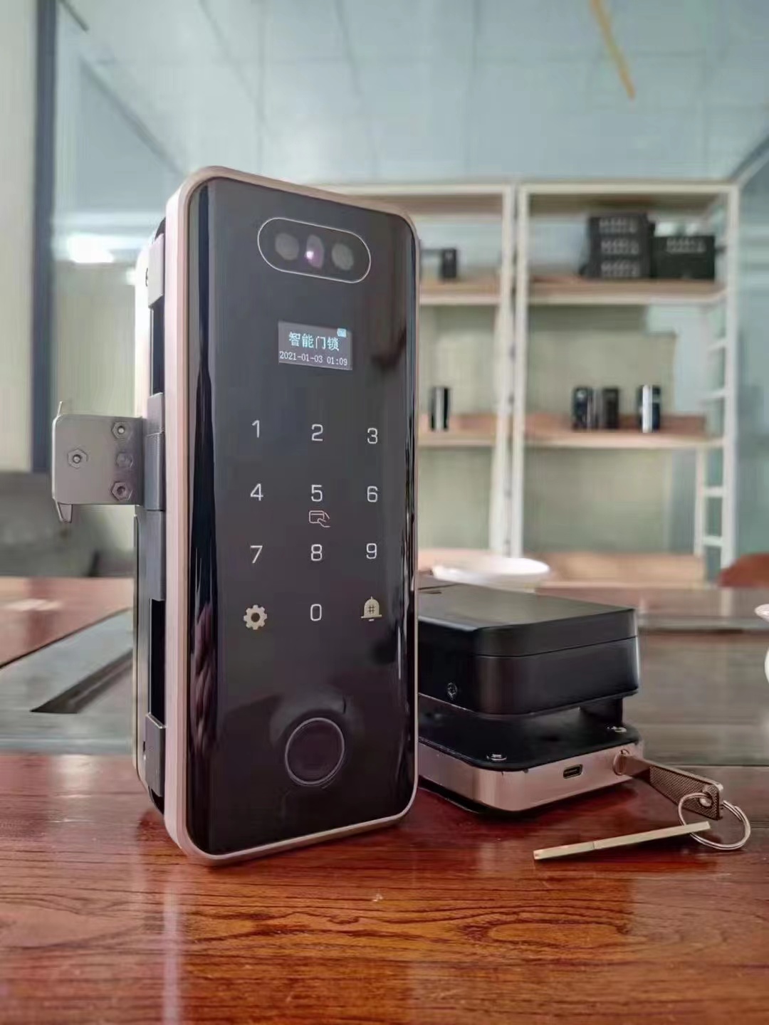 Competitive Price G5S 3D Face Recognition Glass Door Lock Biometric Passcode Fingerprint Smart Glass Door Lock