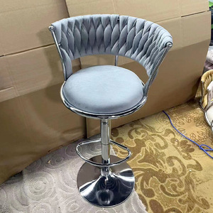 Yazhi Được Thiết Kế Truy Cập Chiều Cao Có Thể Điều Chỉnh Nhà Bếp Ăn Thanh Phân Kim Loại Xoay Màu Xanh Ghế Với Phần Còn Lại - Product Image 3