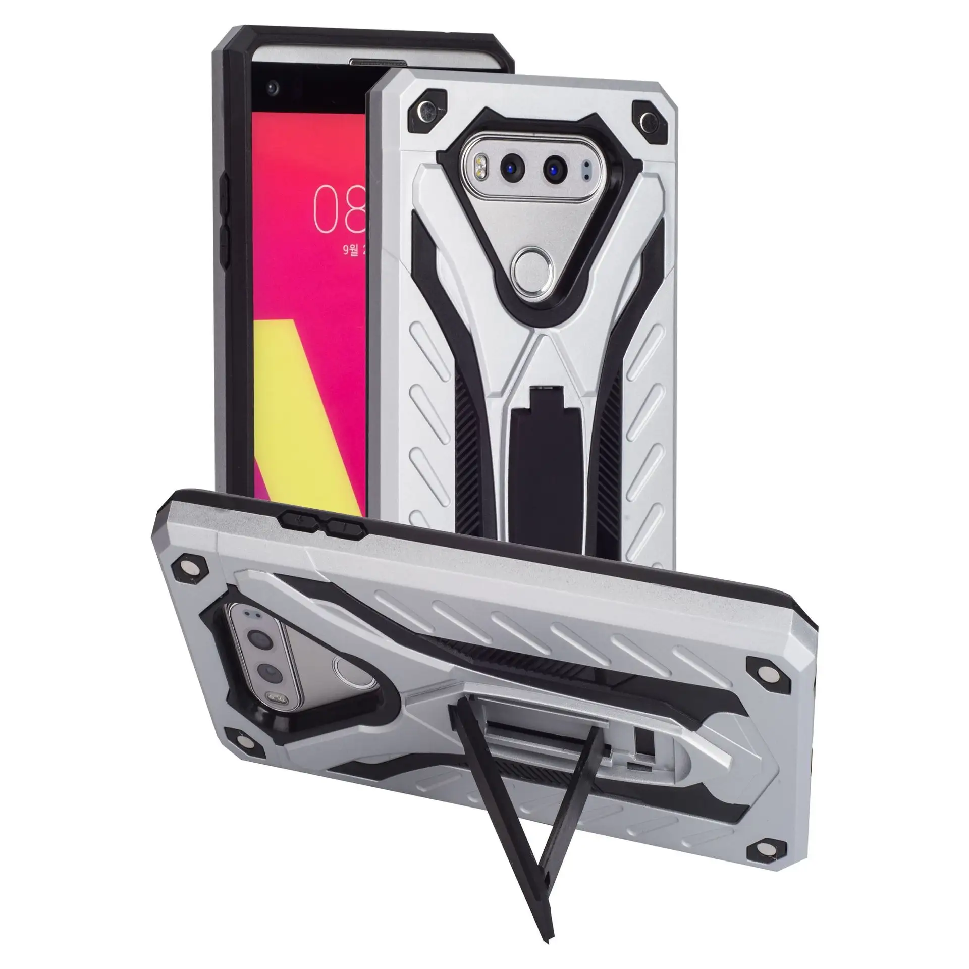 Shockproof Armor Phone Case For LG V30 Plus K10 K8 G5 G6 V5 V3 V20 With Rugged Bracket Anti Fall PC Protector Cover