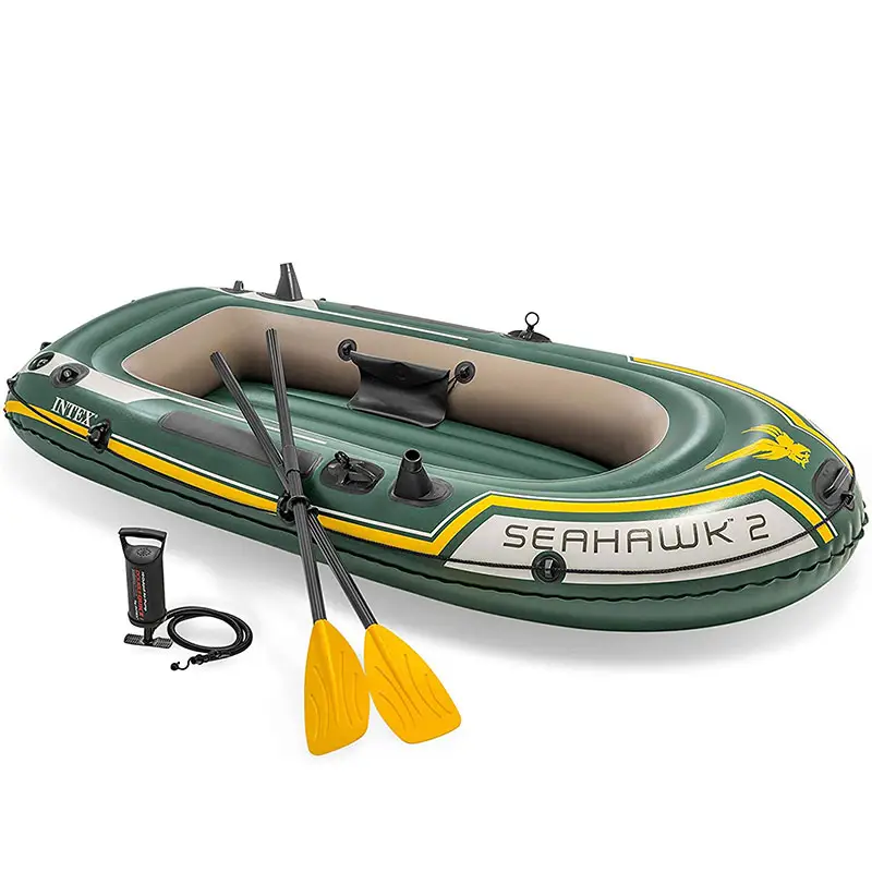 INTEX-bote de remos inflable Seahawk 2, 68347, para 2 personas, bote de pesca de PVC de 7 '9 "X 3' 9" X 1 '4 ", montaje de Motor remo Oar