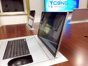 会議システムモニターフリッパー電動フリップアップLCDモニターリフト隠しコンピューターモニターリフト (リモコン付き) - Product Image 5