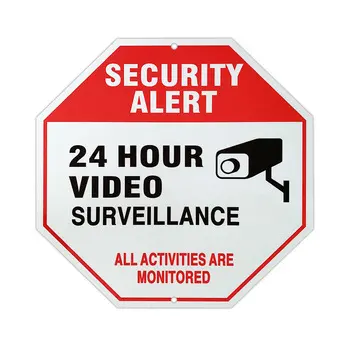 SECURUN Custom Aluminum No Trespassing Sign High Quality Octagon Warning Camera CCTV Metal Signs