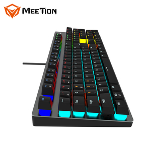 MEETION-Teclado mecánico LED MT-MK007 PRO para juegos, miniteclado con cable USB de 104 teclas, RGB, para Gamer, PC de escritorio